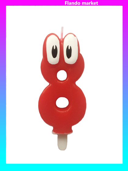 !09 Набор из 6 свечей в торт &quot;Красные глазки&quot; : &quot;Цифра 8 &quot; (2 штуки) + &quot;Цифра 6 &quot; (2 штуки) + &quot;Цифра 0 &quot; (2 штуки)