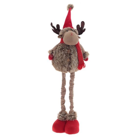 Игрушка набивная &quot;Олень&quot; (телескоп ноги), с колпаком, L27 W20 H100/37 см