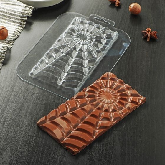 Форма для шоколада и конфет «Плитка Лучи Добра», 17×8,5×0,8 см, цвет прозрачный