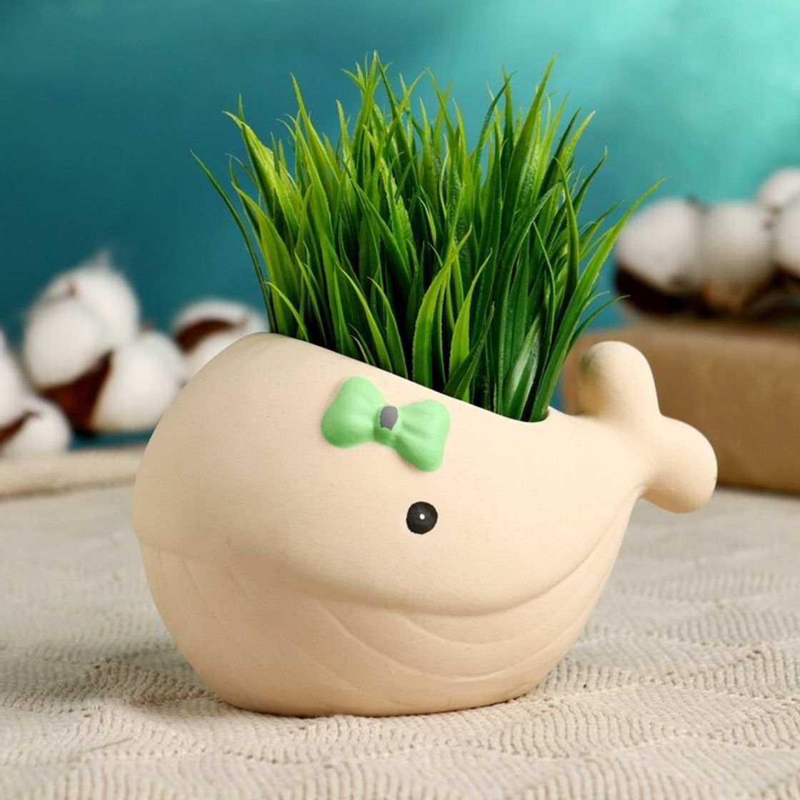 кашпо кит. кашпо керамическое кит. кашпо керамическое "кит" 8*14см. керамическое кашпо с китами от cumbucachic. кашпо керамическое кит.