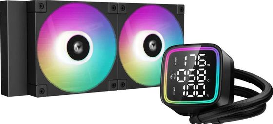 Система водяного охлаждения Deepcool LD240 ARGB Soc-AM5/AM4/1200/1700/1851 черный 4-pin 38.71dB Al LCD 1476gr Ret (R-LD240-BKDMMN-G-1)