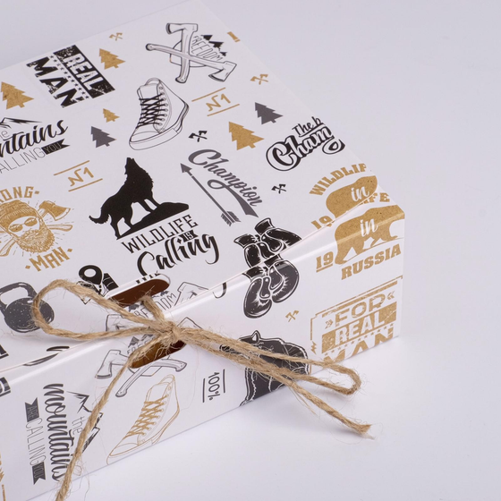 !09 Набор 5 штук - Коробка складная подарочная «Мужская», 16.5 × 12.5 × 5 см.