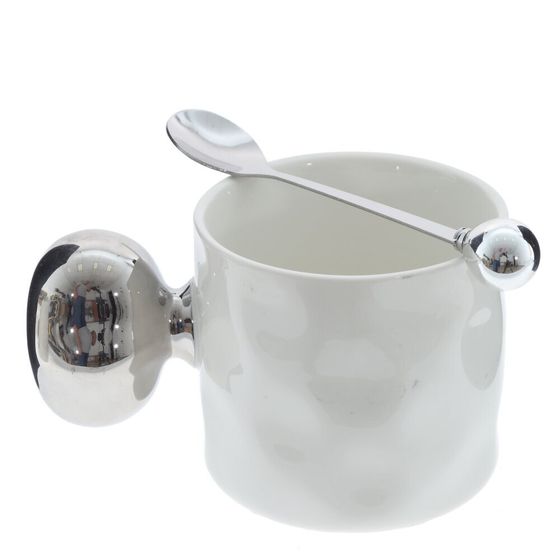 Кружка с ложкой, L9 W9 H8,5 см, дизайн микс.