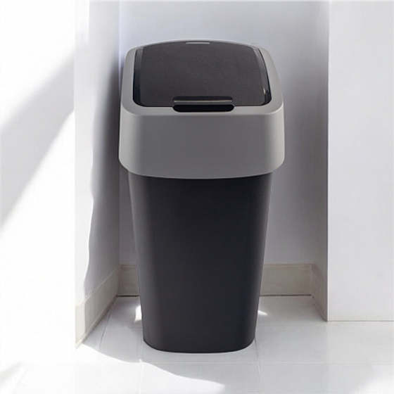 Контейнер для мусора FLIP BIN чёрный/серый 9л