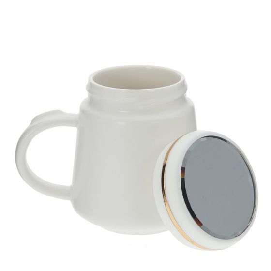 Кружка с крышкой, 420 мл, L13 W9,5 H11 см