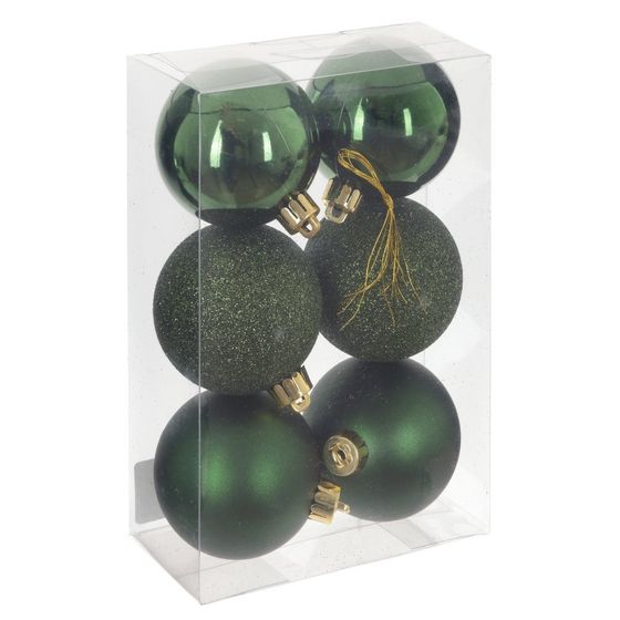Набор из 6шт Украшение новогоднее "Шар", D 6 см, L6 W6 H7,5 см