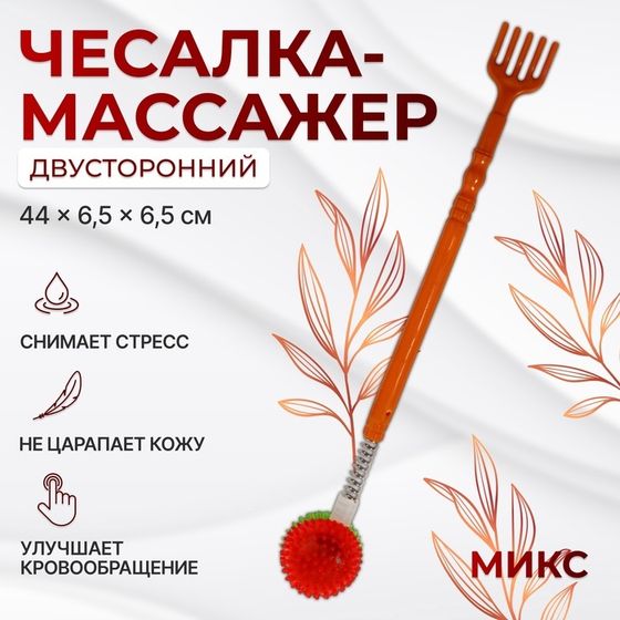 Массажёр - чесалка «Мячик», двусторонний, цвет МИКС