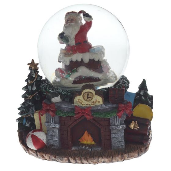 Фигурка в стекл. шаре с музыкой, эффектом вьюги и подсвет.&quot;Санта&quot;, D 10 см, L16 W13,5 H15,5 см