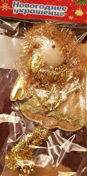 ПОДВЕСКА НОВОГОДНЯЯ &quot;ДЕВОЧКА ЗАВИТОК&quot; 12*7 СМ., ЦВЕТ МИКС, БЛЕСК