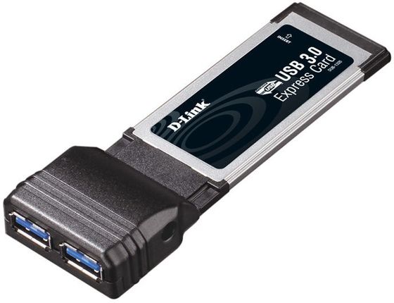 Адаптер для ноутбука D-Link DUB-1320 черный, с 2 портами USB 3.0 / ExpressCard