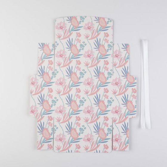 !09 Коробка складная (набор 3 штуки) двухсторонняя «Цветы», 16,5 × 12,5 × 5 см.