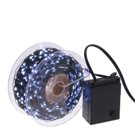 Электрогирлянда &quot;Роса&quot;, L100м, 1000 LED, холод бел, 8 тип свеч, 10W, шнур зелен леска, IP20