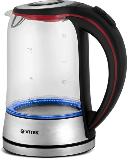 Чайник электрический Vitek VT-7009 1.7л 2200Вт прозрачный