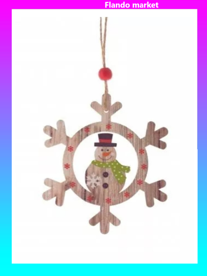 !09 Набор елочных украшений 7 штук: Подвеска 6 штук &quot;Снеговики&quot; дизайн микс + Снежинка &quot;Снеговик&quot; 9 см.