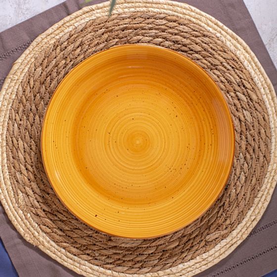 Тарелка обеденная TWIST медовый 24.8см