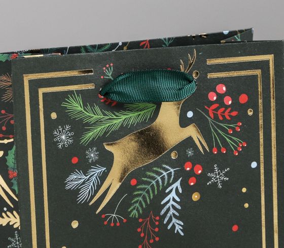 !Пакет подарочный 4 штуки новогодний крафтовый вертикальный «Всё сбудется», S 12 х 15 х 5.5 см