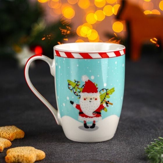 !09 Кружка «Новый год. Дед Мороз», 350 мл, фарфор, в упаковке