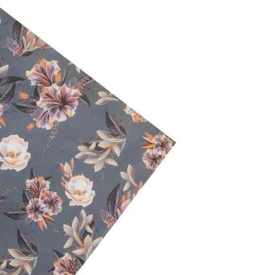 !Бумага упаковочная 2 листа крафтовая «Бутоны» 50 × 70 см