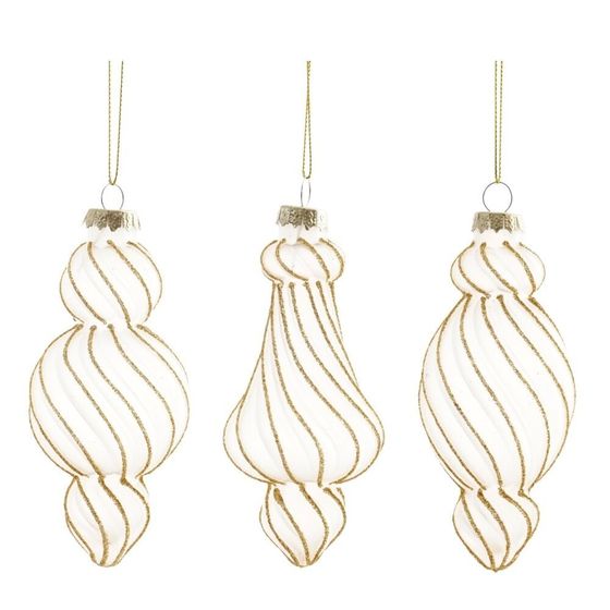 Украшение новогоднее "Фигурная сосулька", L5,5 W5,5 H13 см, 3в.