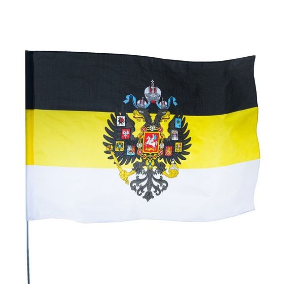 Флаг Российской империи с гербом, 135×90 см, полиэстер