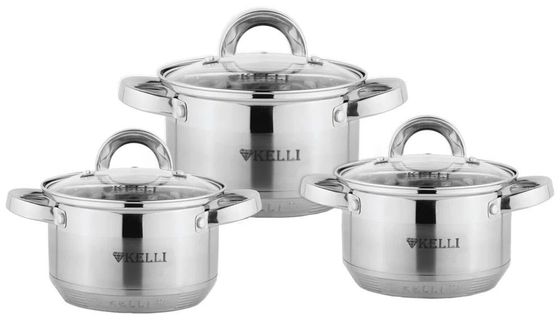 Набор посуды Kelli KL-4246 6пр серебристый