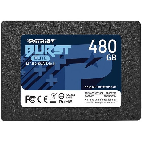 Накопитель SSD Patriot SATA III 480GB PBE480GS25SSDR Burst Elite 2.5&quot;