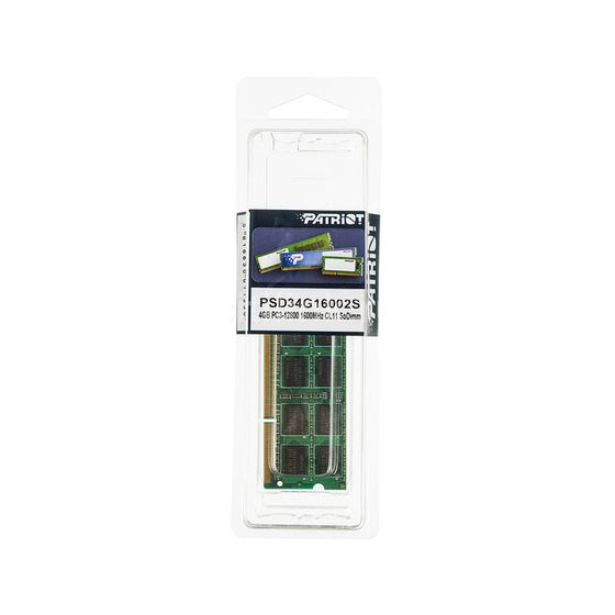 Память DDR3 4Gb 1600MHz Patriot PSD34G16002S RTL PC3-12800 CL11 SO-DIMM 204-pin 1.5В