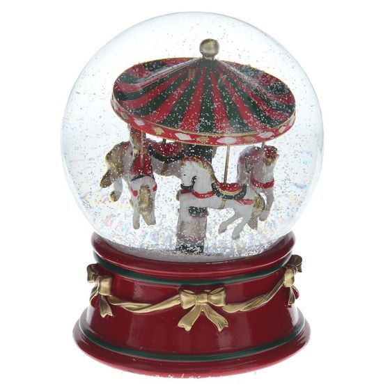 Фигурка декоративная &quot;Карусель&quot; в стекл шаре, D 12 см, L12 W12 H14,5 см