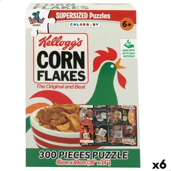 Головоломка Kellogg&#39;s Corn Flakes 300 Предметы 45 x 60 cm (6 штук)