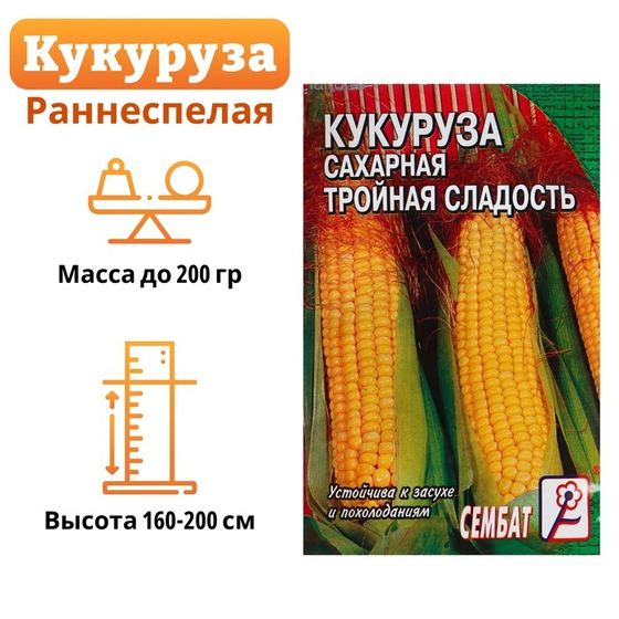 Семена Кукуруза  сахарная &quot;Тройная сладость&quot;, 5 г