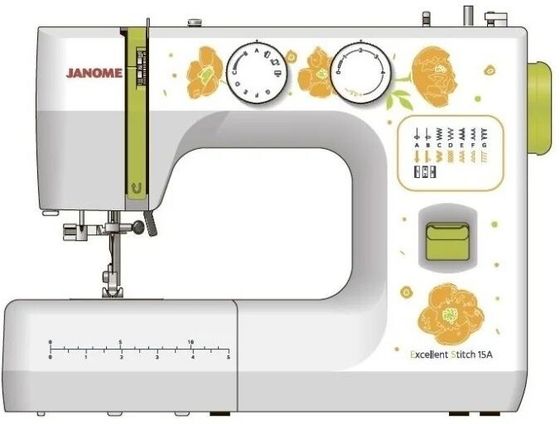 Швейная машина Janome Excellent Stitch 15A белый/зеленый