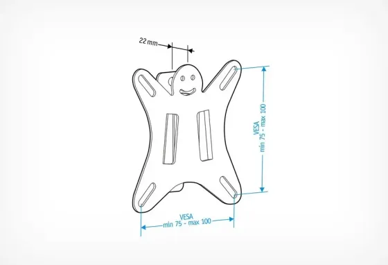 !09 Кронштейн для телевизора Holder LCDS-5001 металлик 10"-26" макс.25кг настенный фиксированный