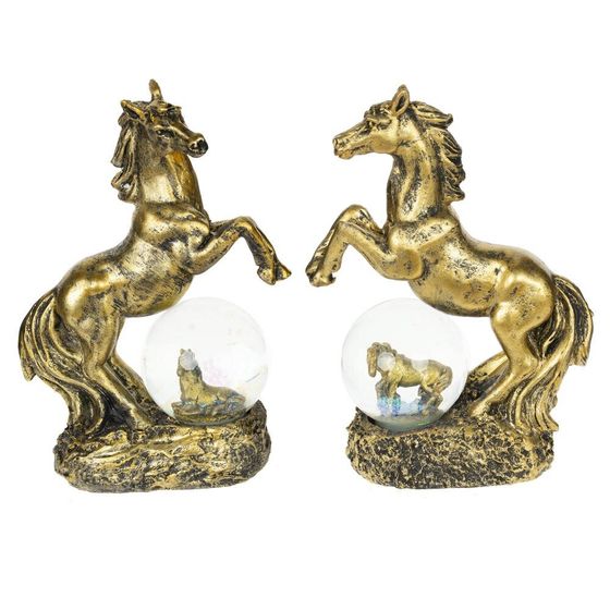 Фигурка декор в стекл шаре &quot;Лошадь&quot;, L10 W5 H14 см, 2в.
