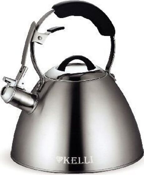 Чайник Kelli KL-4522 3л со свистком серебристый