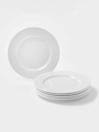 Тарелки Magistro Basic bistro, d=22 см, набор 6 шт., фарфор, белые
