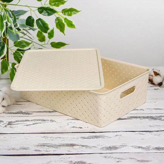 Корзинка БЕРЕСТА слоновая кость 7.5л 350х 245х105мм