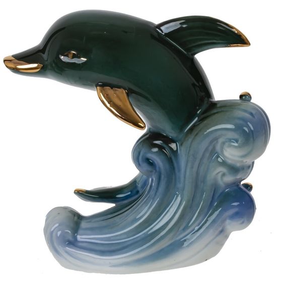 Фигурка декоративная "Дельфин", L12 W6 H10 см, 1 штука, дизайн микс