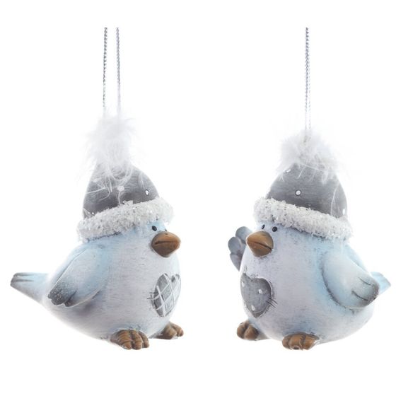 Фигурка декоративная подвесная "Птичка",   L5 W5,5 H6,5 см, 2в.