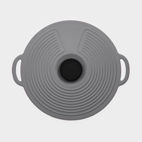 Крышка универсальная Доляна, силикон, d=27,5 см, цвет серый