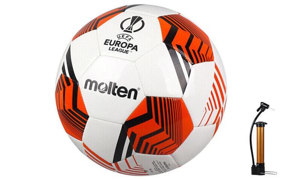 Molten Size 5 Ball Soccer PVC Machine Stitched Soccer Ball Unisex White Orange