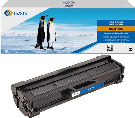 Картридж лазерный G&amp;G GG-D101S черный (1500стр.) для Samsung Samsung ML-2160/ML-2161/ML-2165W/ML-2162/ML-2165/ML-2166/ML-2168/ML-2164/ML-2164W/ML-216