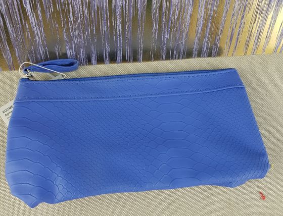 !09 Косметичка "Питон " 12x8 см. цвет синий