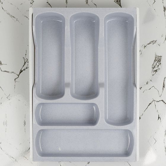 Лоток для приборов AKCESORIA KUCHENNE BASIC серый раздвижной