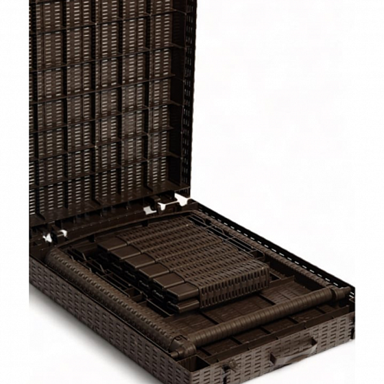 Шезлонг пластиковый складной коричневый