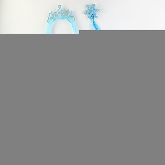 Карнавальный набор «Принцесса» 3 предмета: юбка, ободок, жезл, цвет голубой