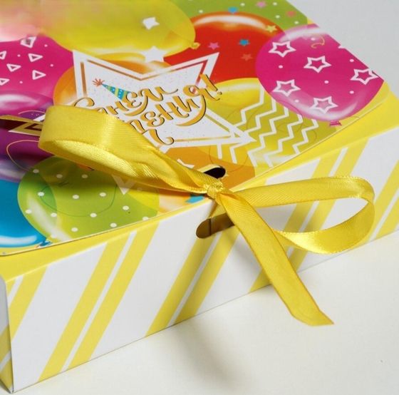 !09 Коробка подарочная (набор 3 штуки) складная, «С Днём рождения!», 16.5×12×5 см.