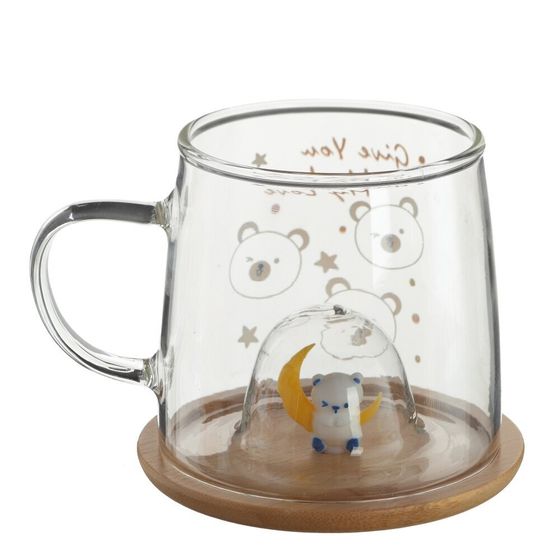 Кружка с крышкой-подставкой, 350 мл, L11 W9 H8 см, дизайн микс