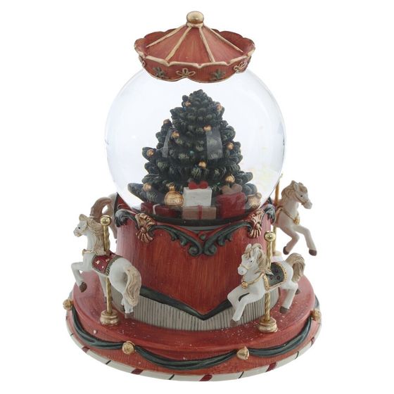 Фигурка декор в стекл шаре &quot;Карусель&quot; (движ, муз, подсвет, 3хААА, н/п), D 10 см, L14,5 W14,5 H18 см