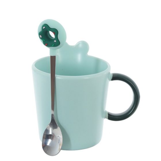 Кружка с ложкой, 350 мл, L12 W9,5 H11 см