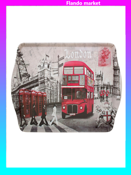 !Поднос сервировочный "Лондон" 38,8x24 cм. (пластик)